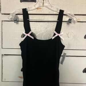 Edikted Lola Black Tank Top with Pink Bows size S